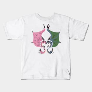 Heaven and Earth - Pink Rathian and Azure Rathalos Kids T-Shirt